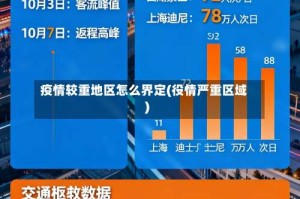 疫情较重地区怎么界定(役情严重区域)