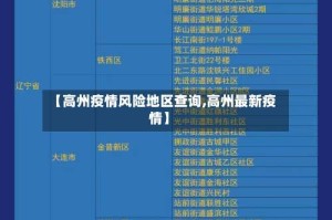 【高州疫情风险地区查询,高州最新疫情】