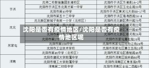 沈阳是否有疫情地区/沈阳是否有疫情地区呢-第1张图片